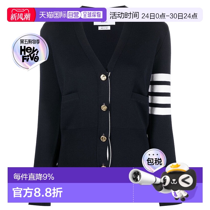 香港直邮Thom Browne 汤姆 布朗 女士 羊毛四条纹开衫 FKC207A000