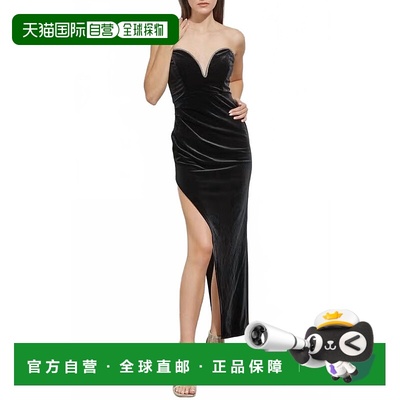 自营do+beStrapless Asymmetrical Maxi Dress In Black - black