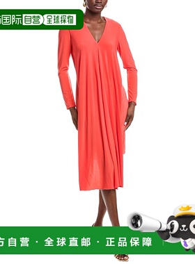 自营 Rene Ruiz裹身细节连衣裙-红色 美国奥莱直发