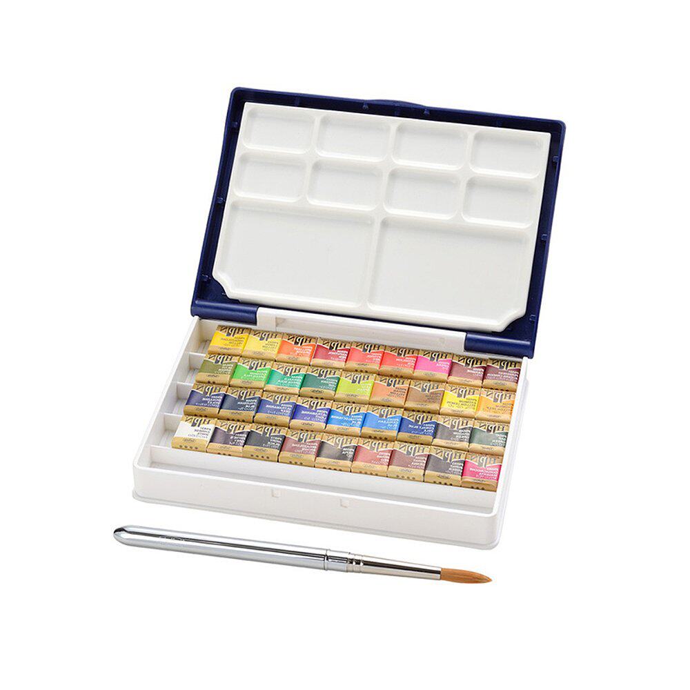 日本直邮Holbein荷尔拜因艺术家固体水彩18/24/36/48色颜料套装