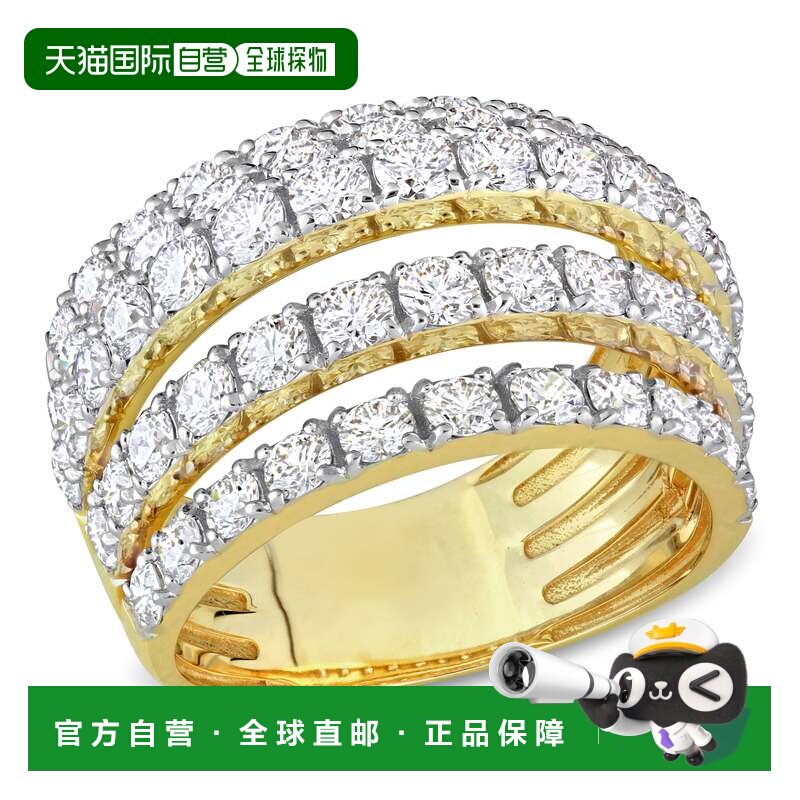 自营Mimi & Max 3 1/10 克拉 TDW 14k 金钻石线圈戒指 - 白色 美