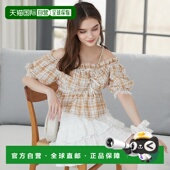 日本直邮MAJESTIC LEGON 女装 1h可退 荷叶边设计 系带蝴蝶结露肩