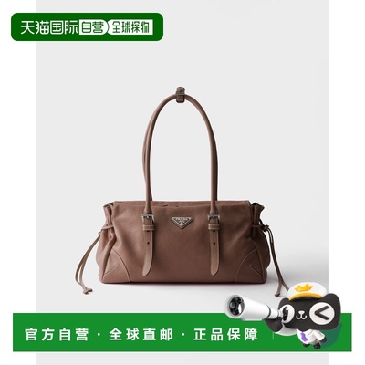 欧洲直邮PRADA（普拉达）Prada Bonnie 中号做旧皮革手提包