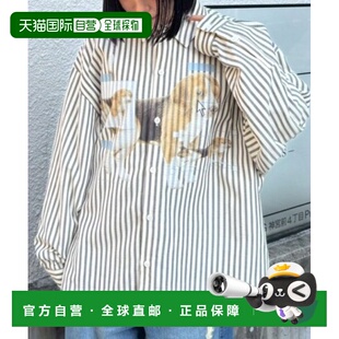1h可退 日本直邮Candy Stripper 男女同款 宽松版型 条纹衬衫 狗