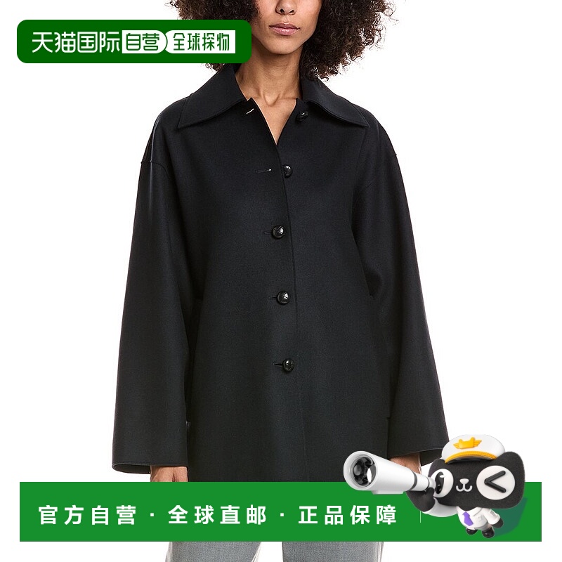 自营 lafayette 148 new york拉斐特148纽约摇摆羊毛混纺外套-蓝