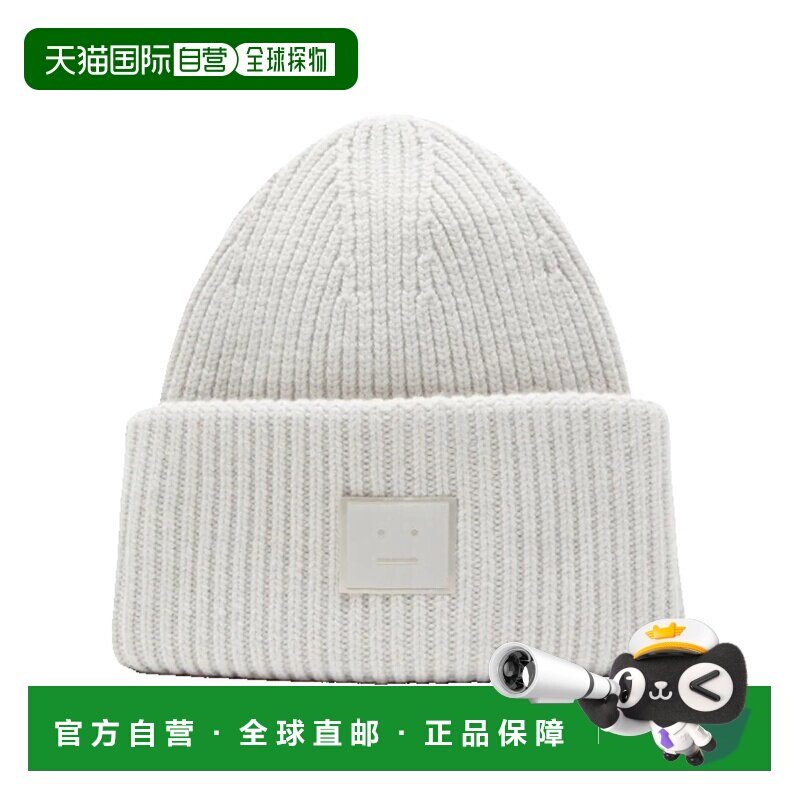 1h可退 香港直邮Acne Studios 艾克妮 女士 大脸徽标牦牛绒针织帽