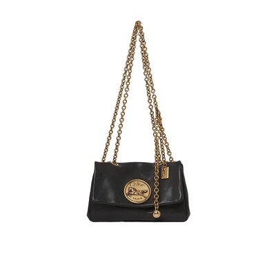 CHLOÉ 女士单肩包 CH25AS585P75001 AW2025 黑色 小号翻盖单肩包