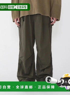 1h可退 日本直邮and wander男装宽松ROA联名原染尼龙长裤半拉链设