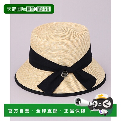 1h可退 日本直邮CA4LA 女士 麦草编织 Pork Pie 清凉感宽檐帽 夏