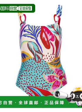 自营Patbo White Women's One Piece Flora Abstract Print Squar