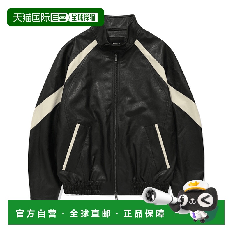 自营 COVERNAT 女士皮衣CO2303JKA5BK公用LEATHER RACING JACKET