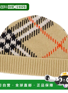 1h可退 香港直邮Burberry 巴宝莉 女士 CORE 格纹小便帽 8114768