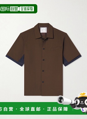 1h可退 香港直邮Sacai 男士 牛仔布修饰梭织衬衫 2603898M633