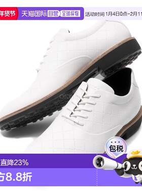 韩国直邮ECCO爱步男士无钉高尔夫球鞋皮革休闲舒适110214-01007