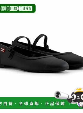 日本直邮Hunter Refined Mary Jane 扣环芭蕾舞鞋黑色WFF1202RMA-