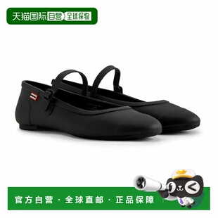 日本直邮Hunter Refined Mary Jane 扣环芭蕾舞鞋黑色WFF1202RMA-