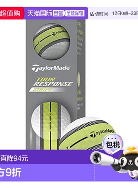 日本直邮TaylorMade 巡回条纹黄色高尔夫球 25 TR Stripe YLW 3b
