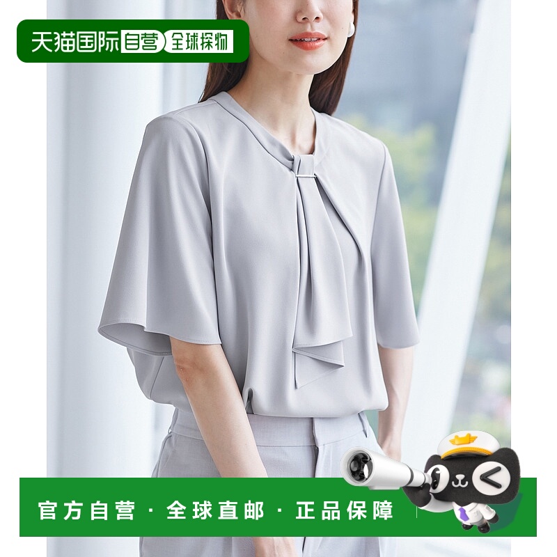 1h可退 日本直邮ROPE' PICNIC 若佩尼 女士金属配饰领结短袖上衣