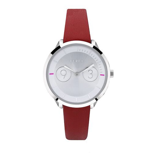 【美国奥莱】直发 Furla/芙拉 Metropolis 银色表盘小牛皮手表女