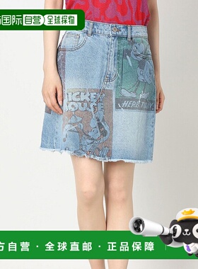 日本直邮Desigual 米老鼠图案女士牛仔迷你短裙 [DE819EW17088]