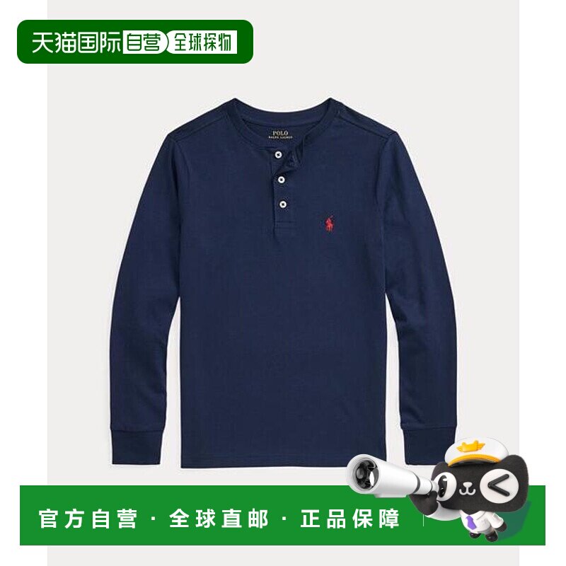 日本直邮Polo Ralph LaurenT恤棉质平纹针织  深蓝色 儿童款