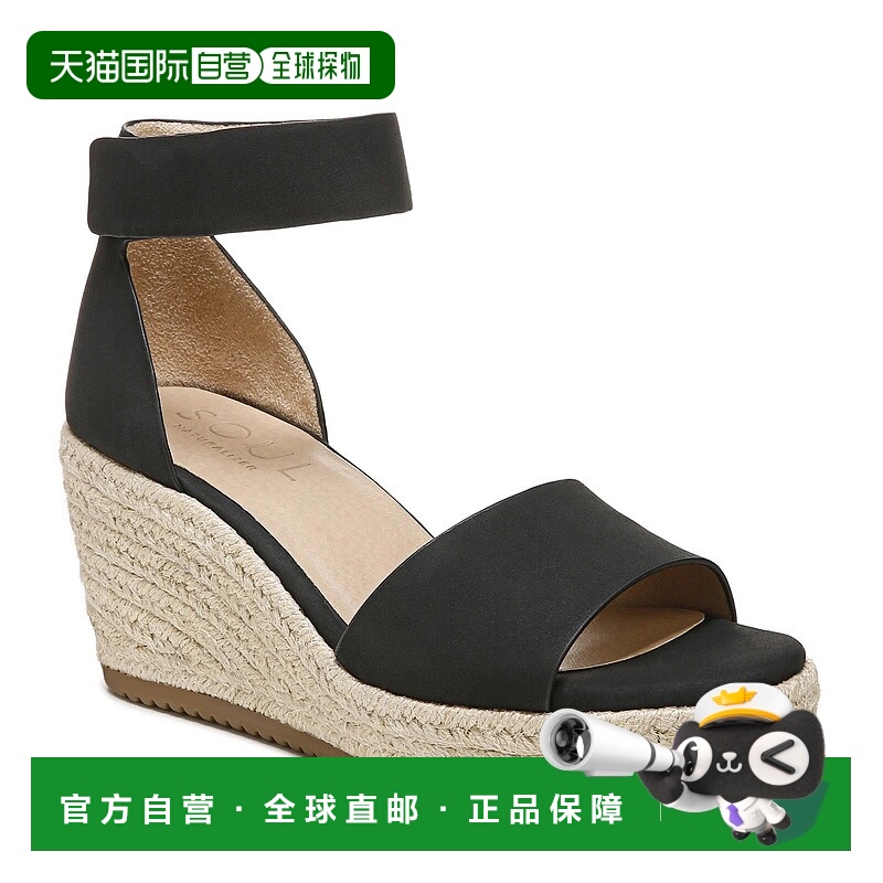 自营Naturalizer Soul Oakley Sandals Women's Black Ankle Stra