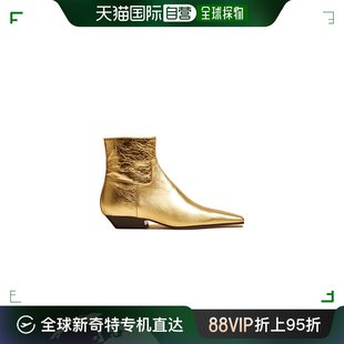 经典 香港直邮潮奢 女士Marfa 金属感皮质短靴 KHAITE 款