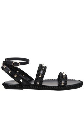 VALENTINO 女士凉鞋 WS0KW8BAE0NO SS2025 黑色 圆头平底凉鞋