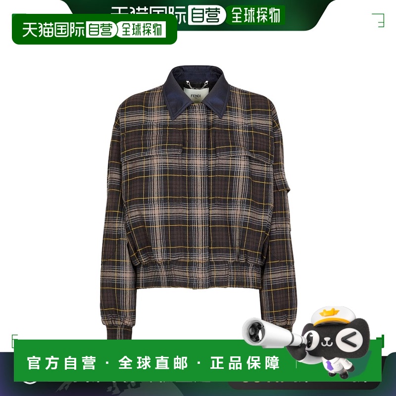 1h可退 香港直邮FENDI 女士西服 FJ7816ATR7F1R0A AW2024 黑色 格