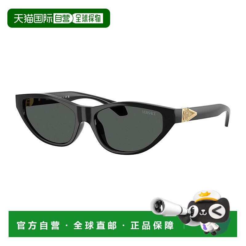 自营Versace Sunglasses Cat Eye Full Rim, Shiny Black Frame A