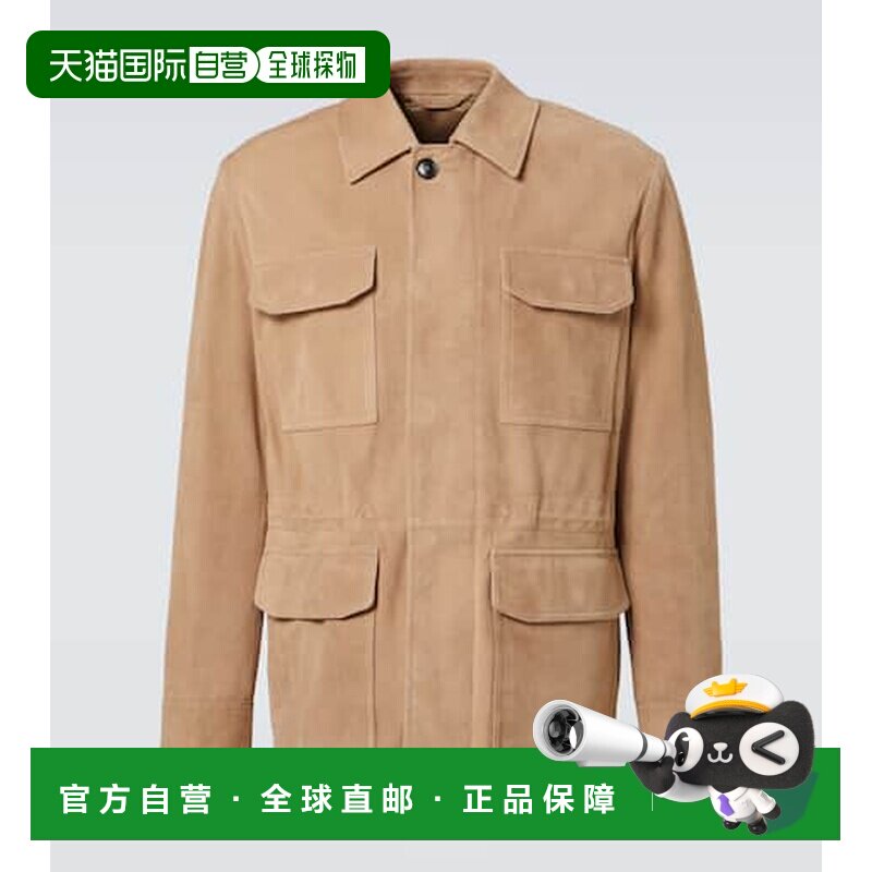 1h可退 香港直邮Brioni 布里奥尼 男士 绒面革军装夹克 beige米色
