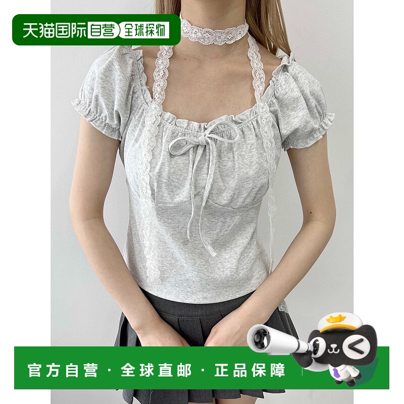 1h可退 日本直邮PHILLY 女士甜美蓬袖蝴蝶结T恤 PWC25SS178