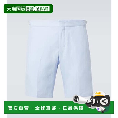 香港直邮Orlebar Brown 男士 Norwich 亚麻短裤 blue蓝色 舒适时