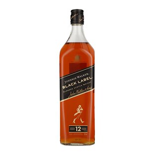 欧洲直邮Johnnie Walker黑方威士忌40%1000ml口感干冽醇厚劲足