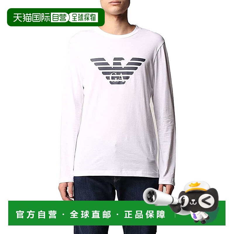 香港直邮EMPORIO ARMANI 男士白色长袖T恤 8N1TN8-1JPZZ-0147