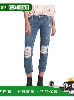 自营One Teaspoon Cotton Cropped Women's Jeans - blue 美国奥