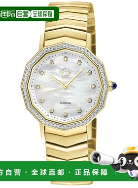 自营 GV2 Spello II女式IP金表壳，白色MOP表盘，IP金手镯手表-金