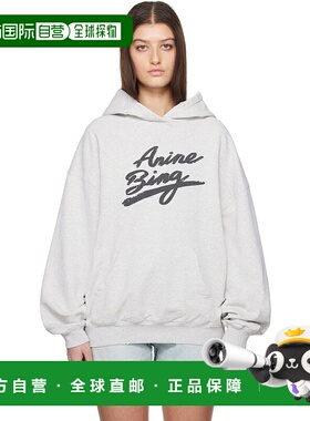 1h可退 香港直邮潮奢 ANINE BING 女士 灰色 Harvey Signature 连