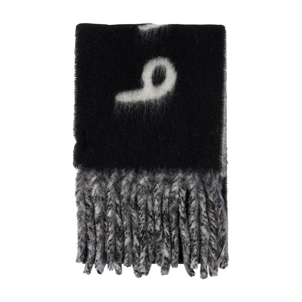 BURBERRY 女士围巾 8114081 AW2025 黑色 Burberry Mu Text Scarf