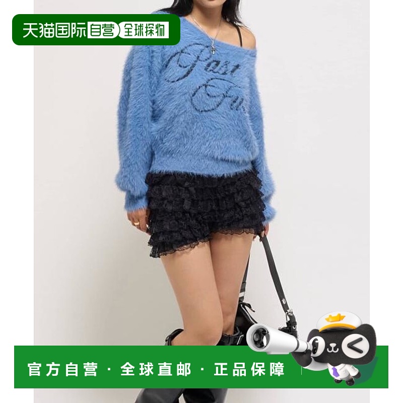 1h可退 日本直邮官方授权 WHO’S WHO gallery 毛边字母露肩针织