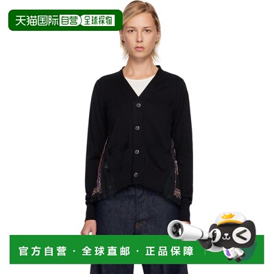 香港直邮Sacai 女士 黑色 Paisley Print & Cotton Knit 开衫 250