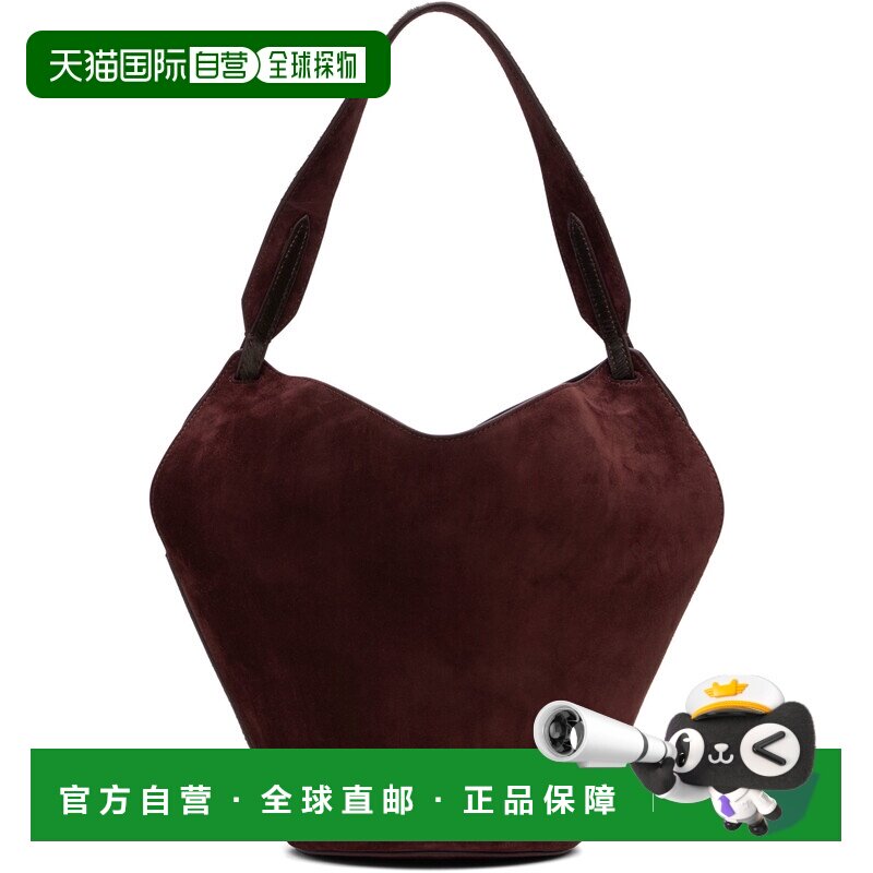 香港直邮KHAITE 女士 酒红色迷你 Lotus 托特包斜【付后1h可退】