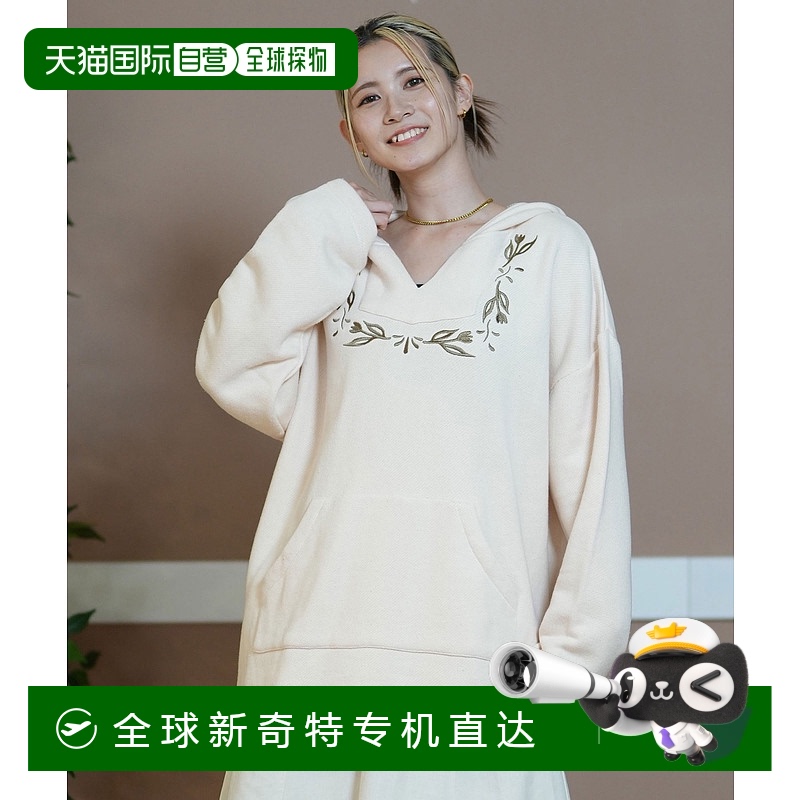 1h可退 日本直邮RIKKA FEMME 女士刺绣设计宽松连帽卫衣 RF24FW25
