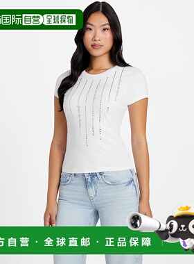 自营guessViolet Crystal Logo Tee - pure white 美国奥莱直发