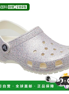 自营Crocs经典Clog-闪亮神秘闪亮206992-9DI幼儿-白色 美国奥莱直