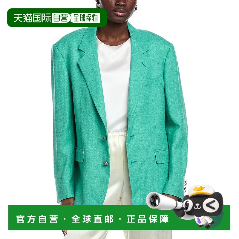自营Etro Wool, Silk & Linen-Blend Blazer - green 美国奥莱直 - 封面