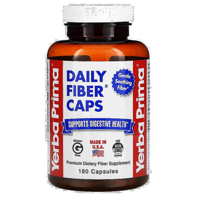 香港直发Yerba Prima纤维胶囊温和舒缓助消化无麸质无防腐剂180粒