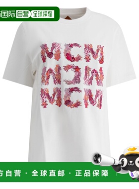 香港直邮MCM 女士T恤 MHTFSMM16WHITE SS2025 白色 T-shirts女装