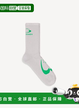 欧洲直邮BALENCIAGA 男士 Loop Sports Icon 灰色/绿色袜子