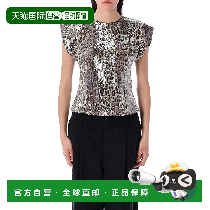 自营ganniBlouse Top Sequin Leo 美国奥莱直发